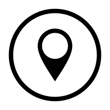 Location pin and circle as vector illustration
