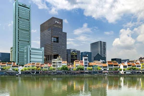 Délkelet Ázsia Szingapúr 2022 November Modern Toronyházak Kétemeletes Kastélyok Gyarmati — Stock Fotó