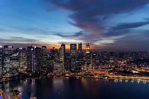 Délkelet Ázsia Szingapúr 2022 November Szingapúri Városi Üzleti Felhőkarcolók Pénzügyi — Stock Fotó