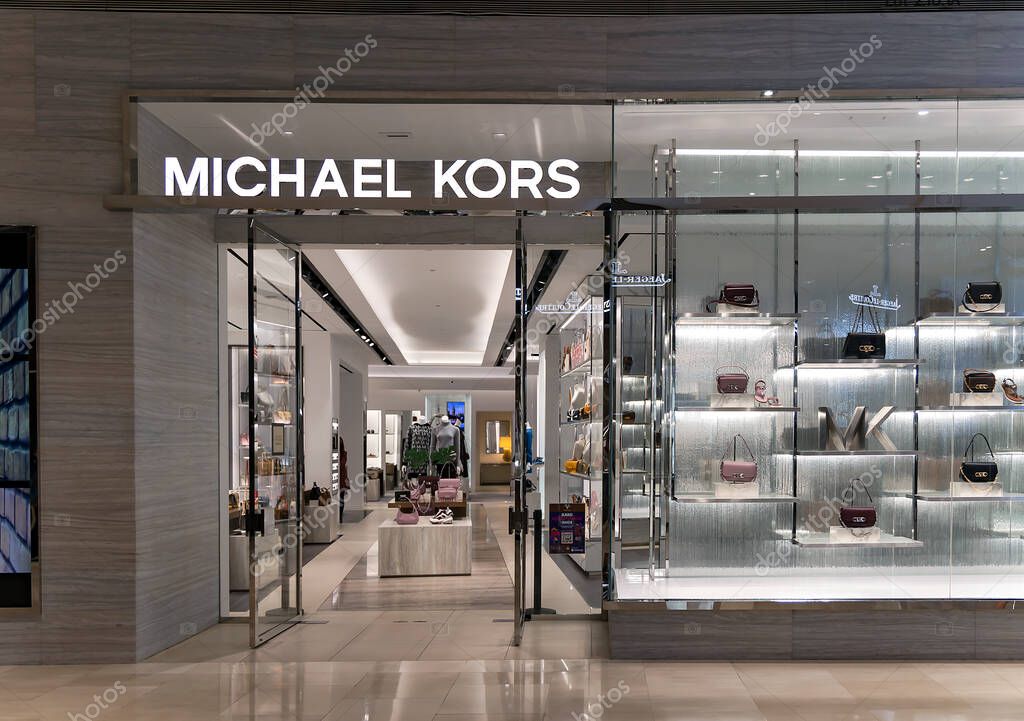 MALAYSIA, KUALA LUMPUR, NOVEMBER, 2022: External view of the Michael Kors brand store in Pavilion shopping mall, Kuala Lumpur. Malaysia