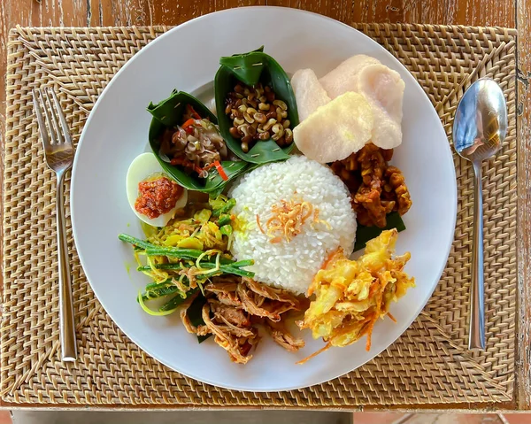 Indonesian Traditional Local Food Meal Bali Indonesia Asian Healthy Food — Stock Photo, Image