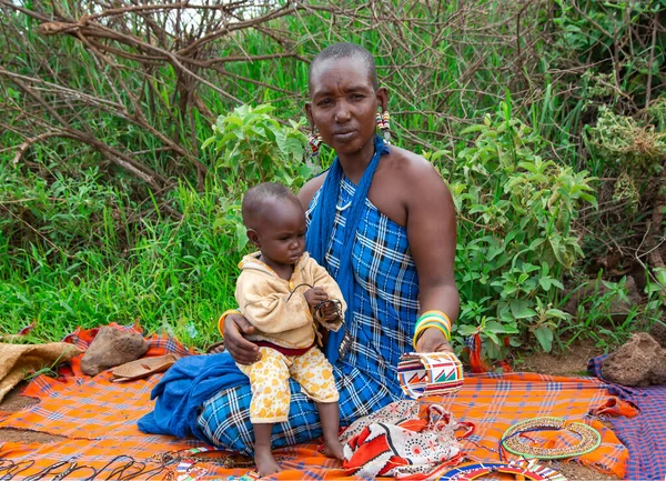 Africa Kenya Mei 2016 Portret Van Een Vrouw Van Maasai — Stockfoto