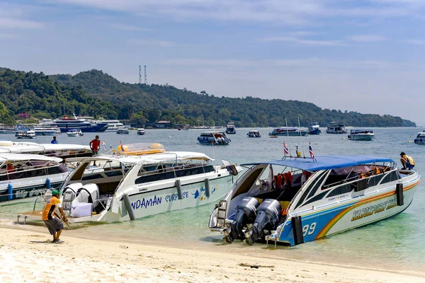 Thailand Februar 2023 Boote Und Katamarane Der Lagune Auf Der — Stockfoto