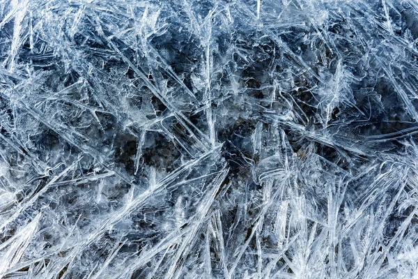 Blau Schmelzendes Eis Textur Von Eissplittern Winter Hintergrund Zersplitterte Eiskristalle — Stockfoto