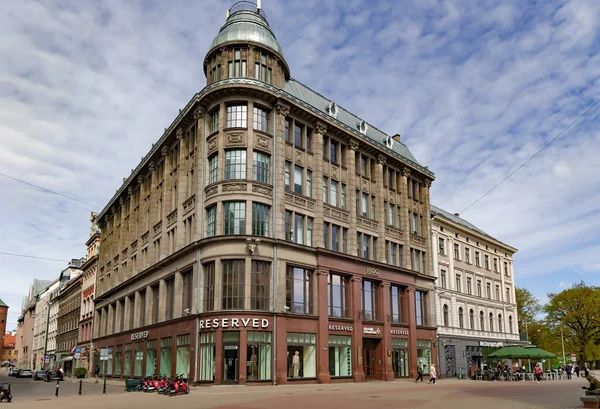 Latvia Riga Maio 2023 Edifício Magnífico Estilo Art Nouveau Está — Fotografia de Stock