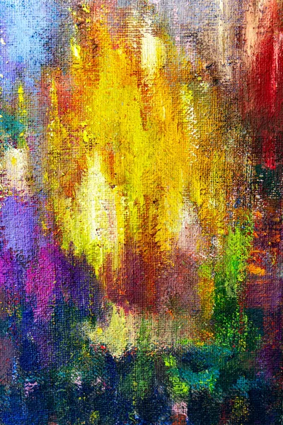 Fragment Peinture Huile Multicolore Lumineuse Sur Toile Contexte Conceptuel Pittoresque — Photo