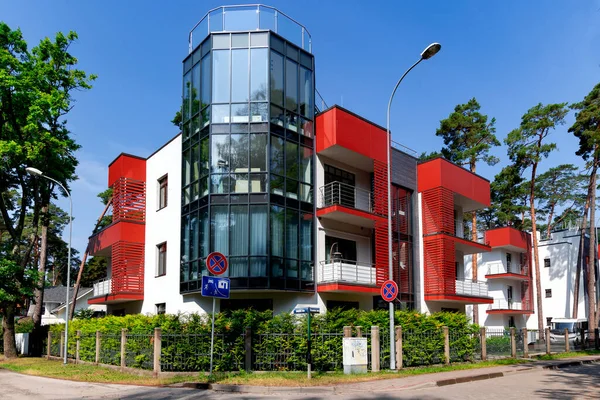 Latvia Jurmala Juni 2023 Nieuwe Moderne Architectuur Van Particuliere Residentie — Stockfoto