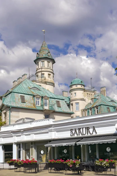 Latvia Jurmala July 2023 Open Veranda Sakura Cafe Sunny Morning — Stock Photo, Image