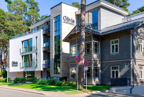 Latvia Jurmala July 2023 New Modern Architecture Private Residence Majori — Stock Photo, Image