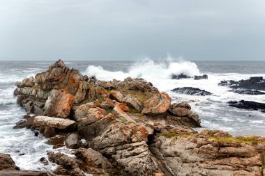 Storms River Mouth and rocky coastline in Tsitsikamma, Garden Route National Park, Eastern Cape. South Africa clipart