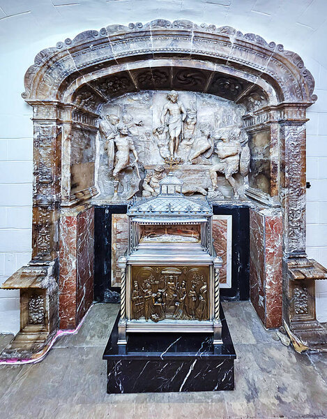 SPAIN, VALENCIA, SEPTEMBER, 18, 2025: Capilla de la Resurreccion, in which is displayed the incorrupt arm of St Vincent, a Spanish priest who was martyred by the Romans in Valencia 