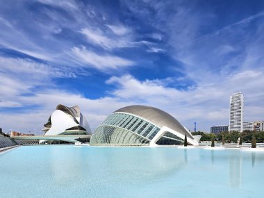İspanya, VALENCIA, SEPTEMBER, 15, 2025: Hemisfric Santiago Calatrava tarafından tasarlanan olağanüstü ve görkemli bir binadır..