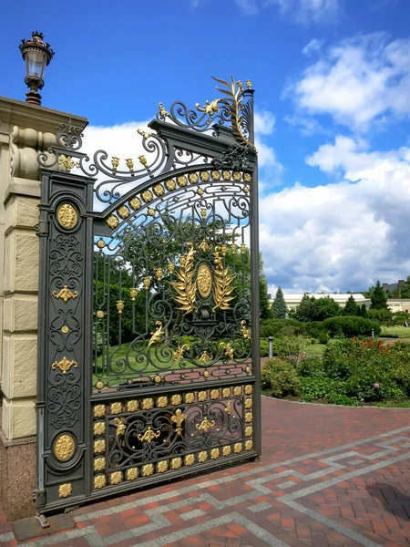 Vstupní Brána Národního Parku Mezhyhirya Ukrajině — Stock fotografie