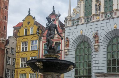 Polonya 'nın Gdansk şehri, Neptun Çeşmesi .