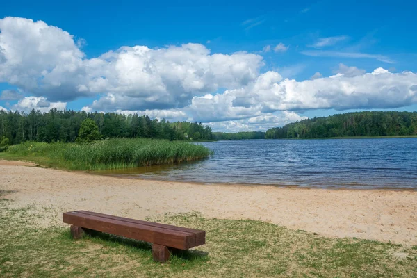 Krajobraz Jeziora Pochmurny Letni Dzień — Zdjęcie stockowe