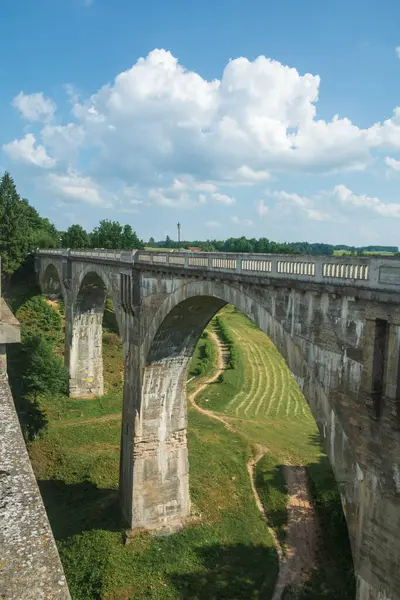 Antiguo Puente Ferroviario Hormigón Stanczyki Mazury Polonia Imagen De Stock