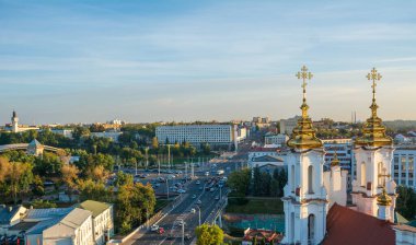 Vitebsk şehir manzarası, Belarus.