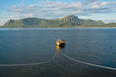 Yazın Lafoten Adası manzarası.