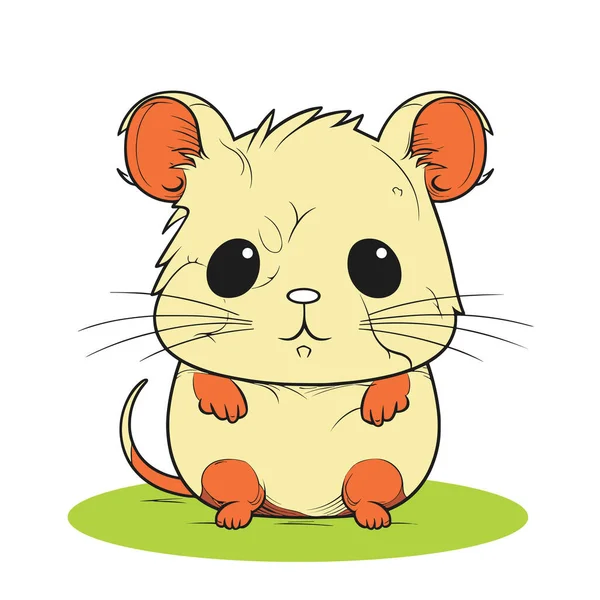 Adorável Animal Estimação Hamster Infantil Ilustração Vetorial Desenhada Com Estilo — Vetor de Stock