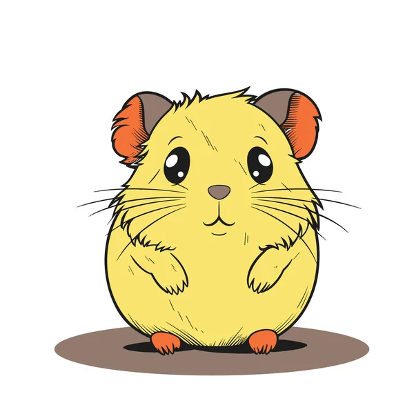 Adorável Animal Estimação Hamster Infantil Ilustração Vetorial Desenhada Com Estilo —  Vetores de Stock