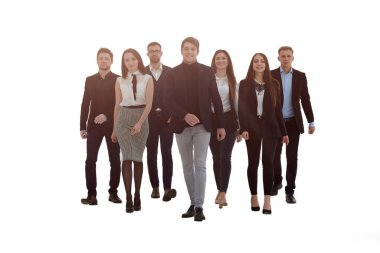 Genç iş adamları güvenli bir şekilde öne çıkıyorlar. iş kavramı.