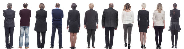 group of successful business people isolated on white background