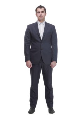 The elderly woman pointed at the calculator over white bacground