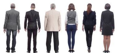 Beyaz arka planda izole edilmiş başarılı iş adamları grubu