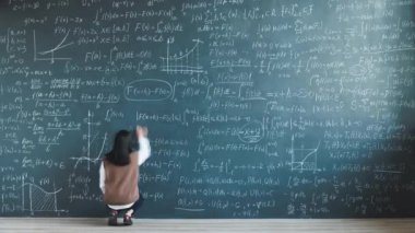 Matematiksel araştırma formülleri yazan kadın bilim adamının zaman atlaması ve sınıfta fen teorisinde çalışan denklemler