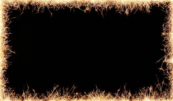 Wunderkerze Rahmenhintergrund Isoliert Auf Schwarzem Hintergrund Schön Für Die Neujahrswerbung — Stockfoto