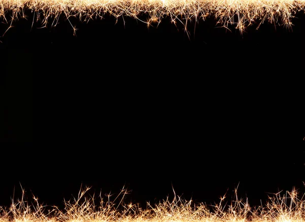 Wunderkerze Rahmenhintergrund Isoliert Auf Schwarzem Hintergrund Schön Für Die Neujahrswerbung — Stockfoto