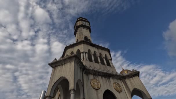 Батуми Аджария Джорджия Башня Чача Является Достопримечательностью Башня Окружена Четырьмя — стоковое видео