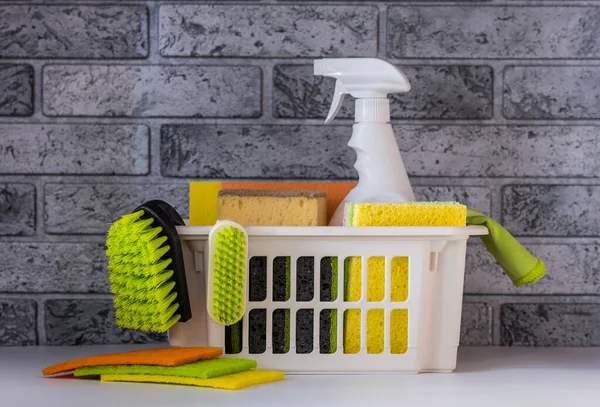 Lavanderias Detergentes Trapos Panos Meios Para Manter Casa Limpa Fotos De Bancos De Imagens Sem Royalties