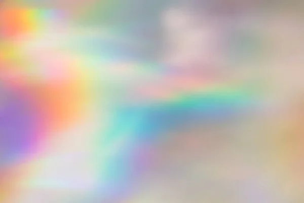 Bulanık Prizma Efekti Holografik Işık Gökkuşağı Arkaplan — Stok fotoğraf