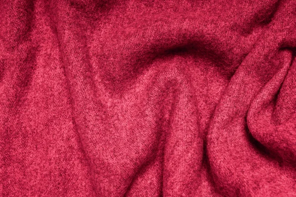 品红色泽羊绒纹理特写 年份的颜色 — 图库照片