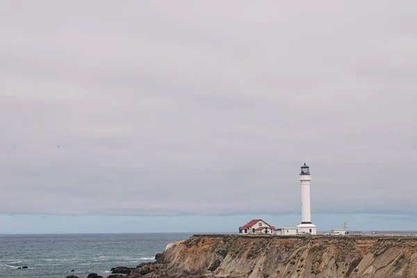 Point Arena Lighthouse Cloudy Day Califórnia Eua — Fotografia de Stock