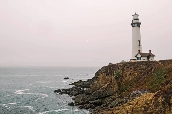 Pigeon Point Lighthouse Cloudy Day Highway One California Usa — Stock Photo, Image