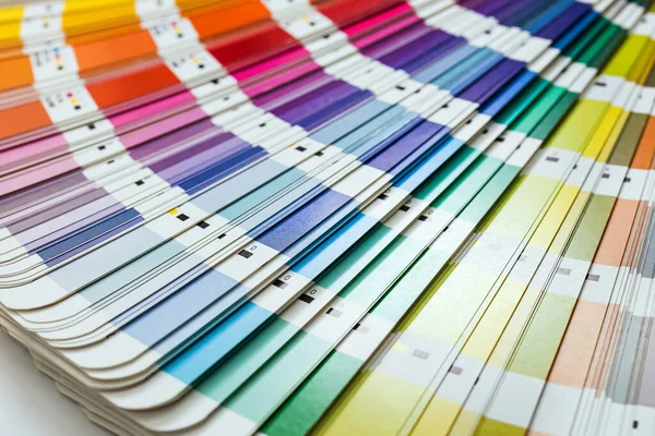 Color swatches, paint color guide close-up, graphic design and printing