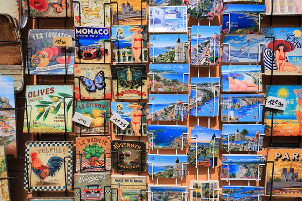 Eze Fransa Temmuz 2019 Fransız Riviera Kartpostalları Satılık — Stok fotoğraf