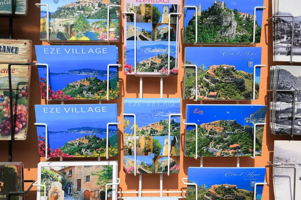 Eze Fransa Temmuz 2019 Fransız Riviera Kartpostalları Satılık — Stok fotoğraf