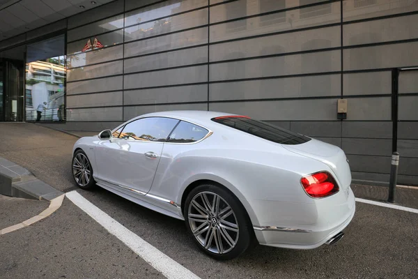 Monako Lipca 2019 Luksusowy Samochód Biały Bentley Continental Monako — Zdjęcie stockowe