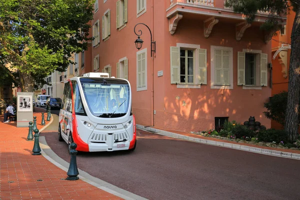 Монако Липня 2019 Року Автономні Електричні Маршрути Безпілотний Автобус Нава Стокова Картинка