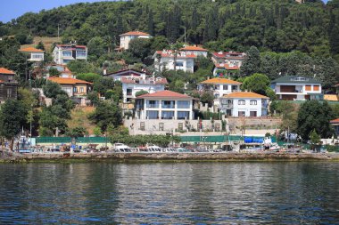 Türkiye 'de Princes Adaları kıyısındaki otel binaları