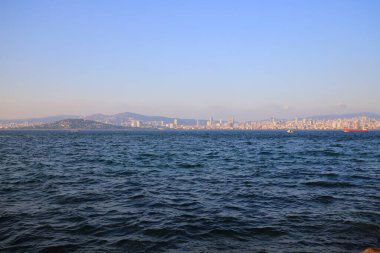 Türkiye 'de gün batımında İstanbul' un Panoraması