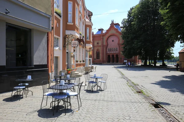 Uzhgorod Ucrania Julio 2019 Café Verano Centro Ciudad Uzhgorod Ucrania — Foto de Stock