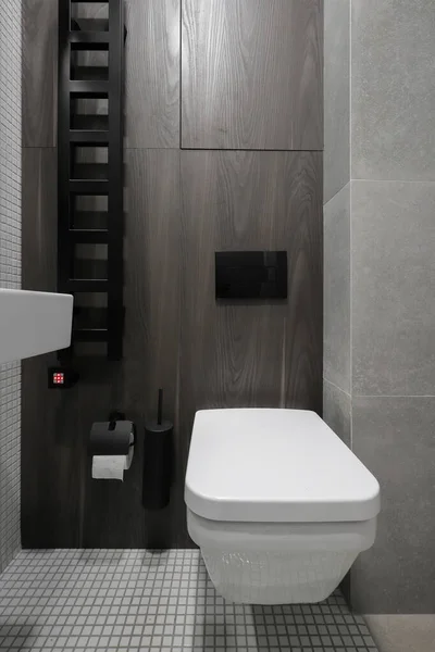 Tigela Vaso Sanitário Branco Interior Banheiro Moderno Fotos De Bancos De Imagens Sem Royalties