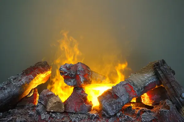 電気水蒸気蒸気暖炉 ロイヤリティフリーのストック画像