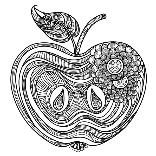 Яблочная Векторная Иллюстрация Векторный Ручной Рисунок Абстрактного Яблочного Символа Изолирован Стоковая Иллюстрация