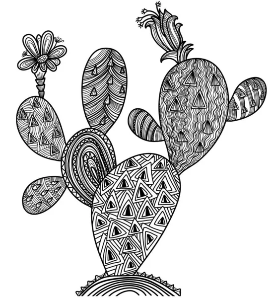 Иллюстрация Вектора Цветочного Декора Абстрактного Кактуса Черный Суккулент Ручной Работы Лицензионные Стоковые Векторы