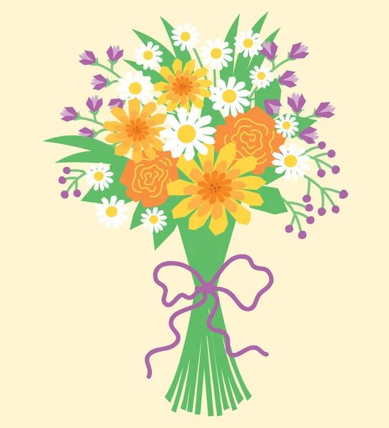Μπουκέτο Λουλούδια Απομονωμένα Εικονογράφηση Διανυσματικών Λουλουδιών Για Σχεδιασμό — Διανυσματικό Αρχείο